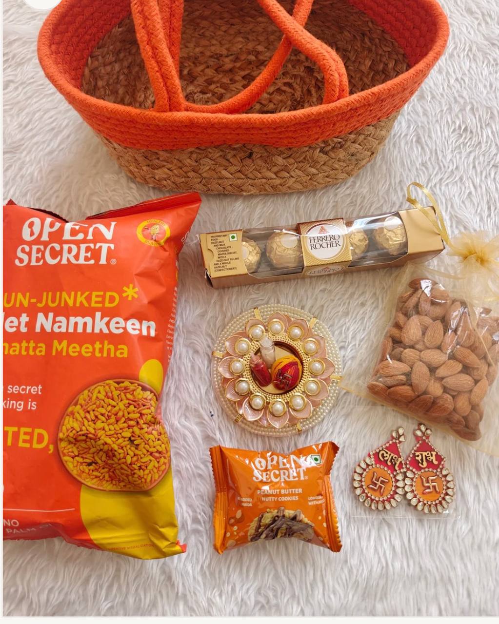 Our Premium Snack & Dry Fruit Rakhi Hamper Just for 37$