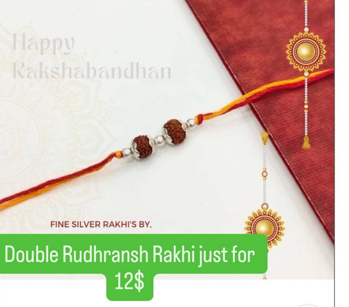 Pure Silver Double Rudhransh Rakhi