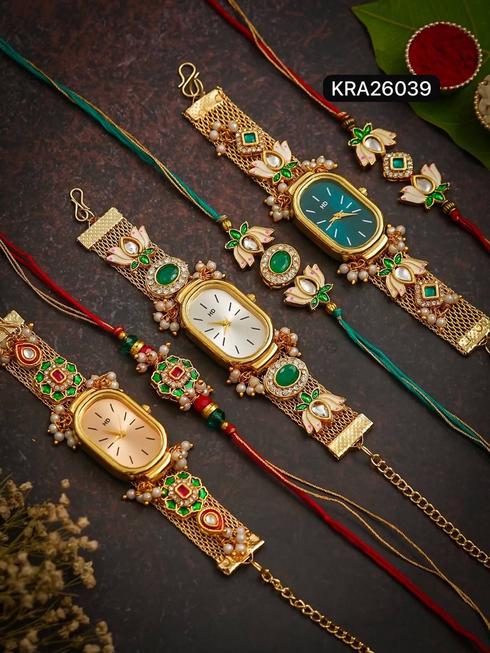 *Bhai Rakhi and Bhabhi Watch Bracelet Set*