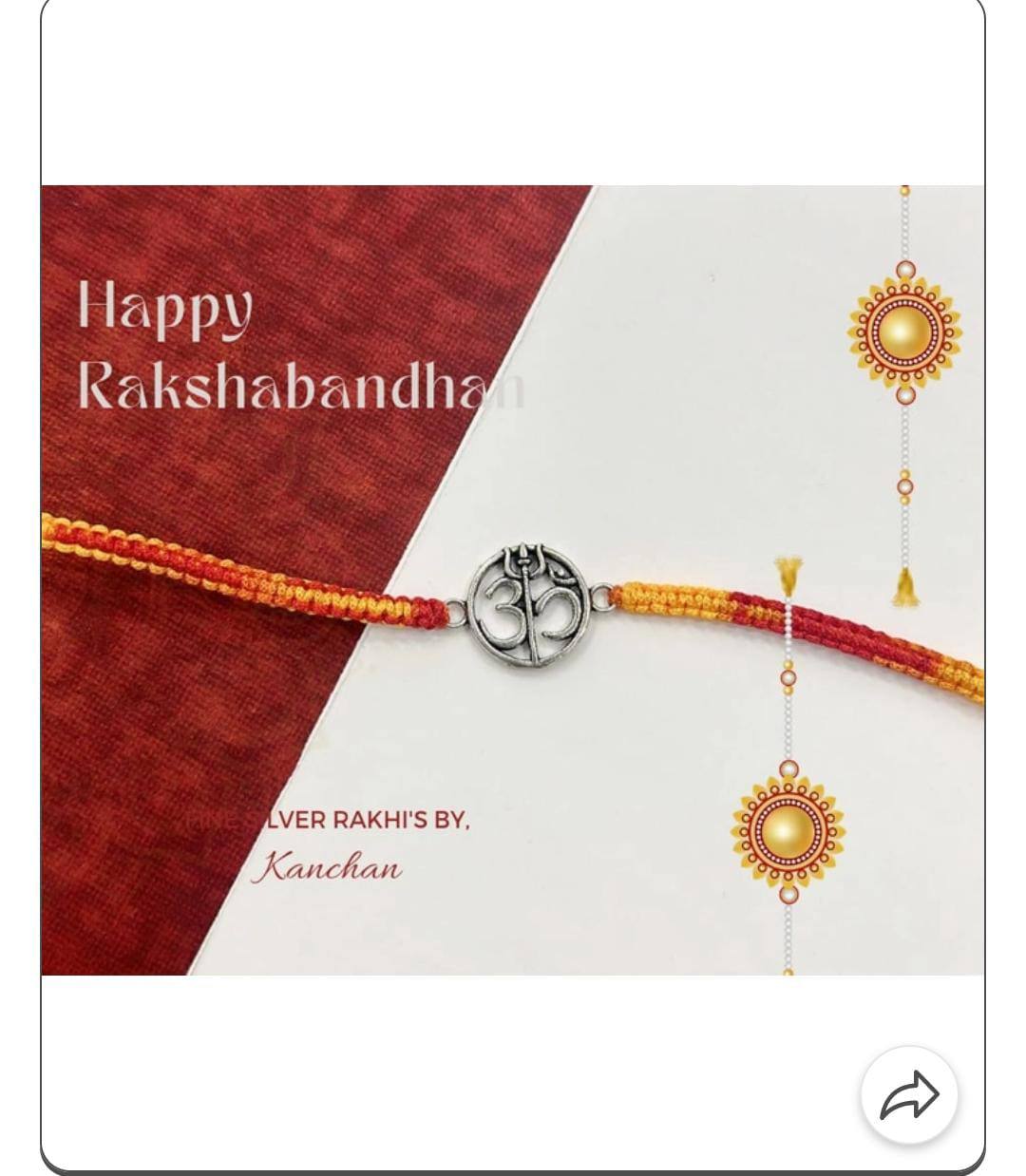 Pure silver OM rakhi