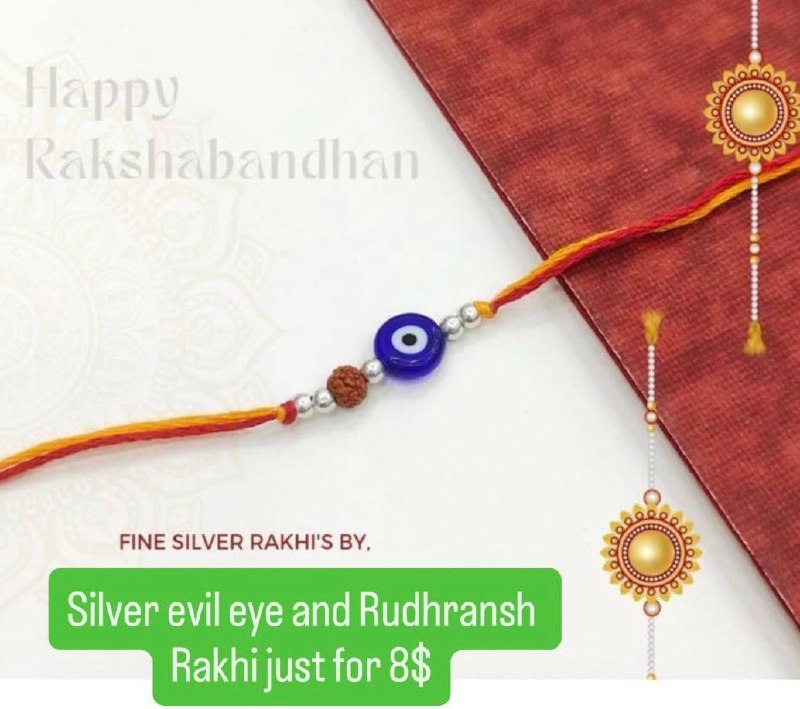 Pure Silver evil eye and Rudhransh Rakhi