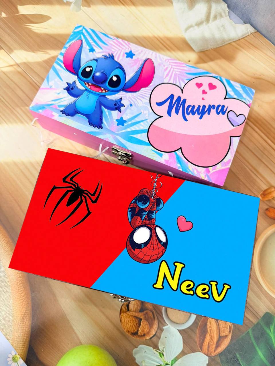 Kids Personlised cute Rakhi usable wooden box
