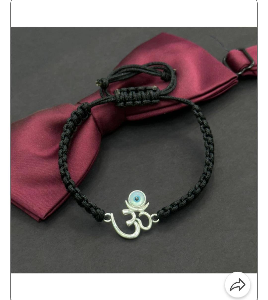 Pure silver OM evil eye rakhi