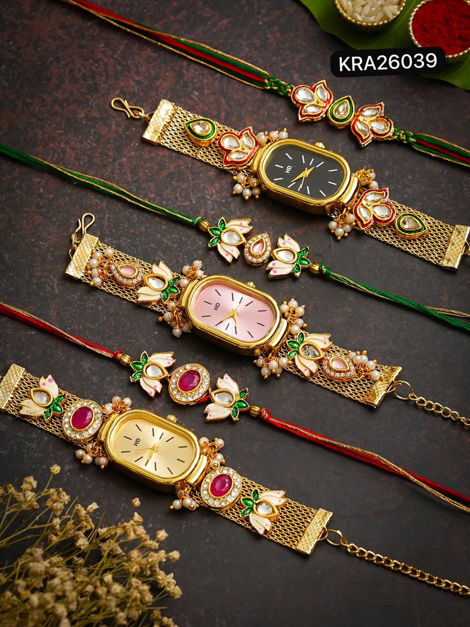 *Bhai Rakhi and Bhabhi Watch Bracelet Set*