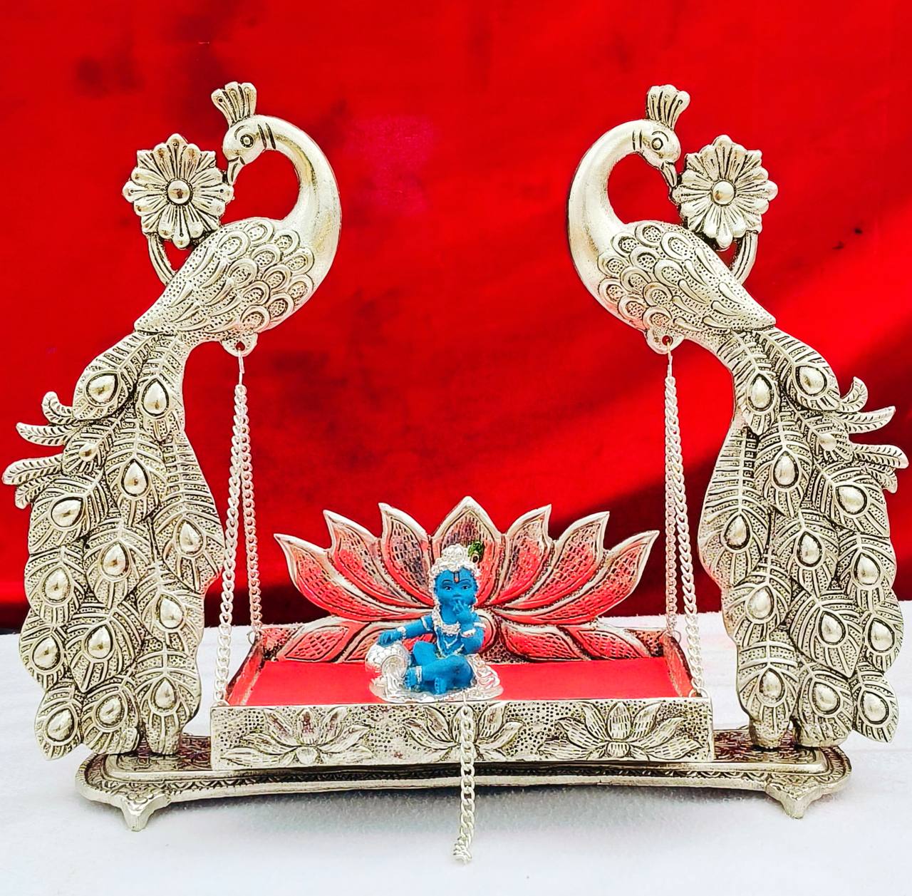 German Silver Peacock Jhula