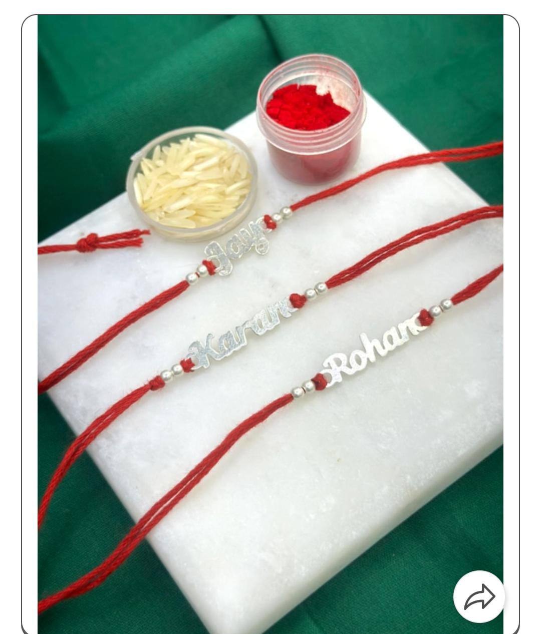 Personlised Silver name Rakhi