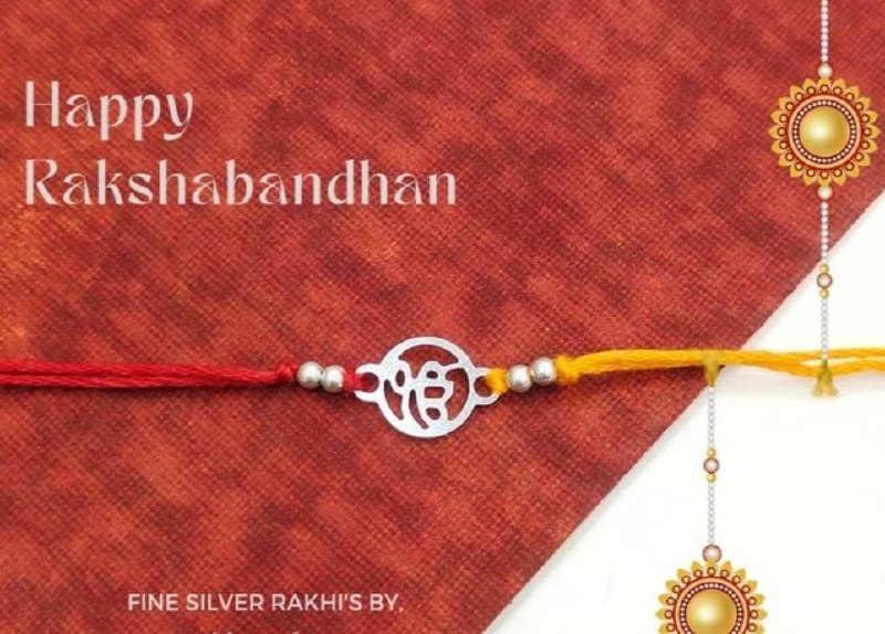 Pure silver Omkar rakhi