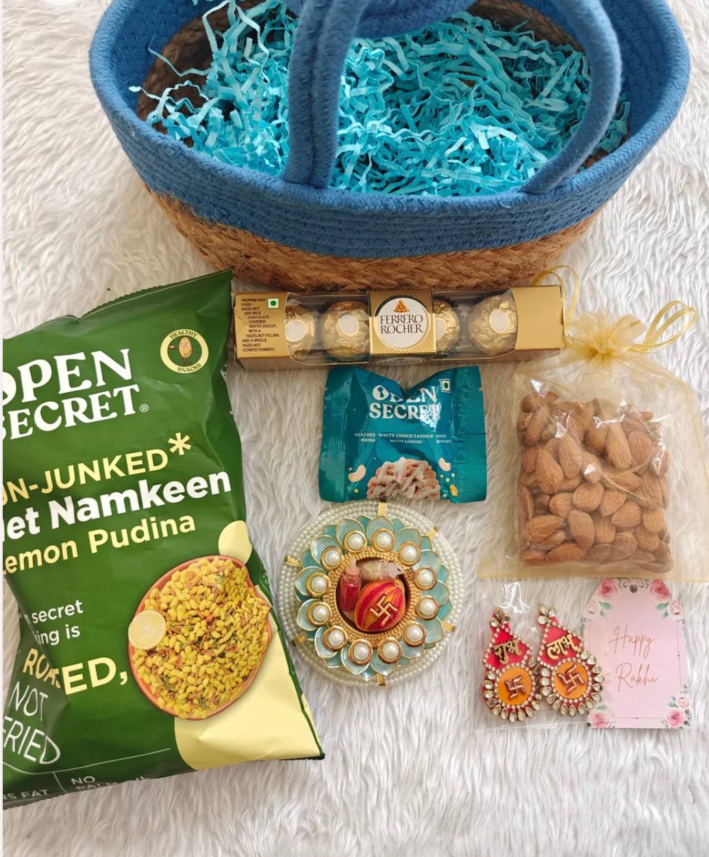 Our Premium Snack & Dry Fruit Rakhi Hamper Just for 37$