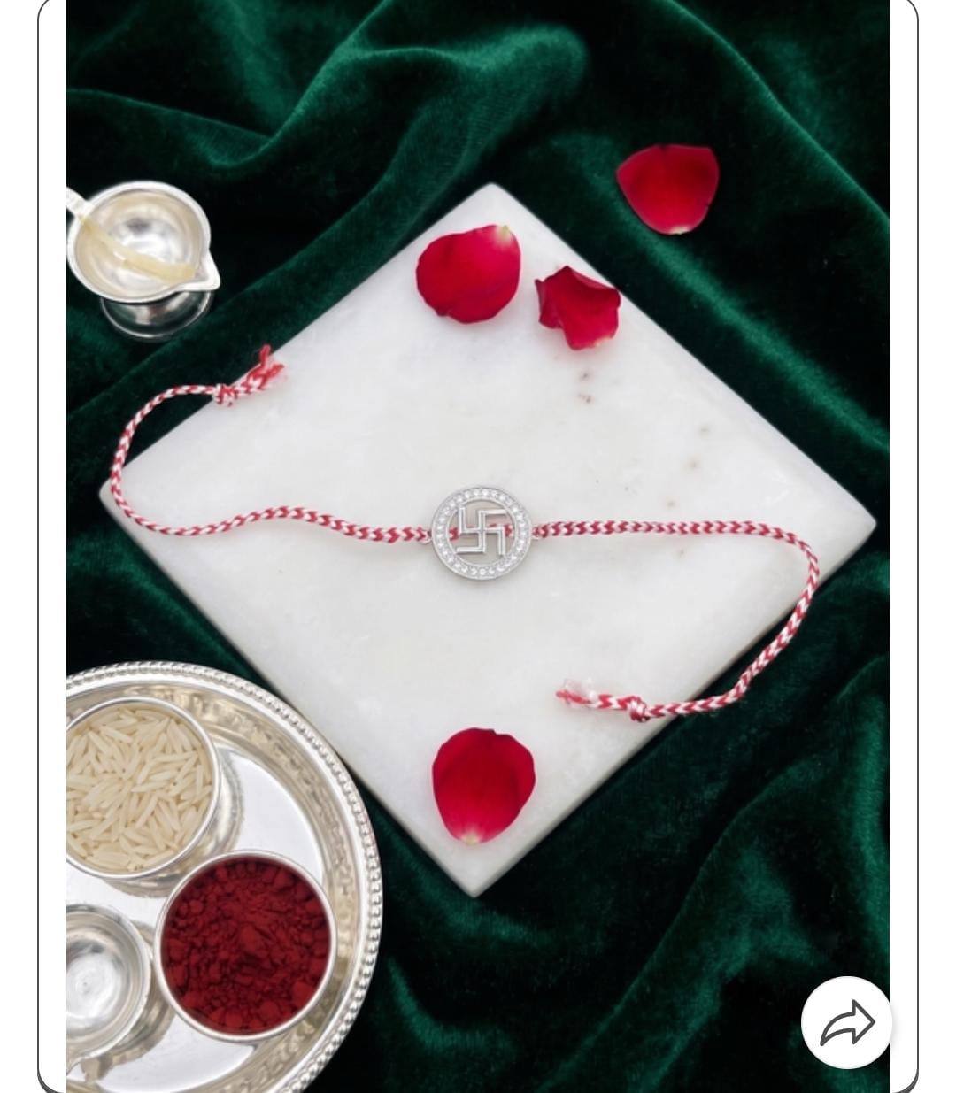 Pure silver Sathiya rakhi